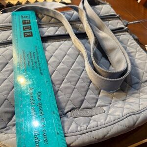 Vera Bradley Quilted Blue triple zip bag